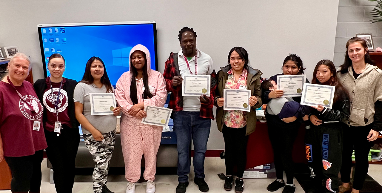 families-dec2024 Parenting Partners graduates from Dr. E. Alma Flagg School
